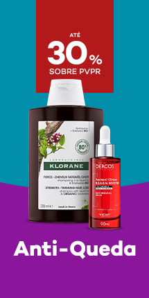 Produtos de cabelo anti-queda com destaque promocional de at&eacute; 30% sobre pre&ccedil;o de Venda ao P&uacute;blico Recomendado